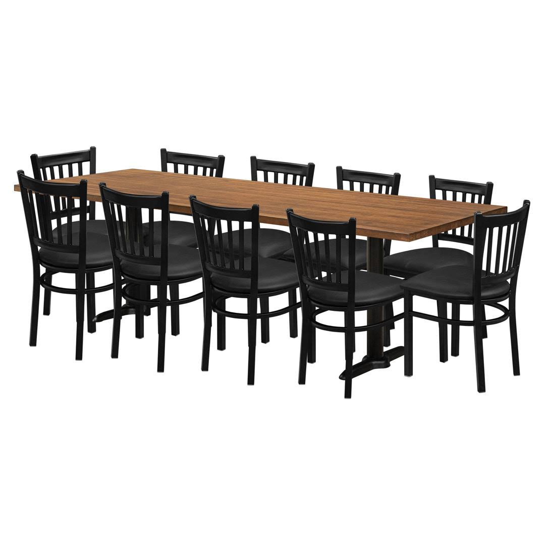 10-Person Dining Set 2 Restaurant Furniture By Barn Furniture Table Top Color: Walnut