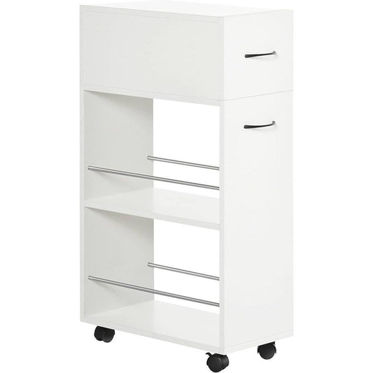 ® Aristil Utility Kitchen Cart, Rolling Kitchen Island Storage Trolley With Drawer And Open Shelves