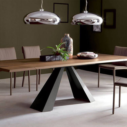 Wood Top Dining Table Black Pedestal Base Dining Table - 63l X 27.6w X 29.5h Without Chairs