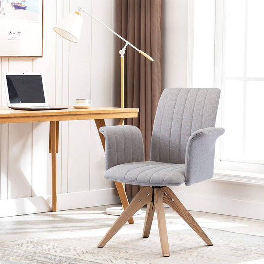 ® 26 Wide Upholstered Swivel Dining Chair In Oak Leg