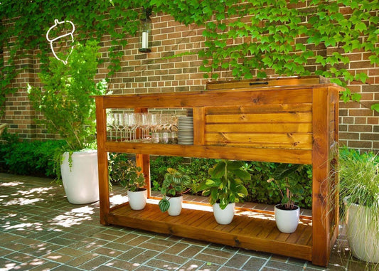 Yeti Cedar Bar Cart Outdoor Kitchen Cabinet