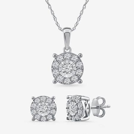 1/10 Ct. T.W. Genuine White Diamond Sterling Silver 2-Pc. Jewelry Set